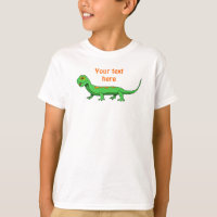 Cute Green Cartoon Lizard Kids Reptile