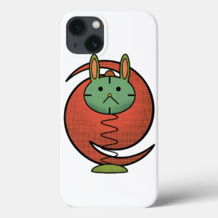 Cute Green Cat Orange Circle  iPhone / iPad case
