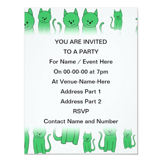 Cute Green Cats. Card