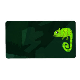 Cute Green Chameleon Illustration Tropical Reptile