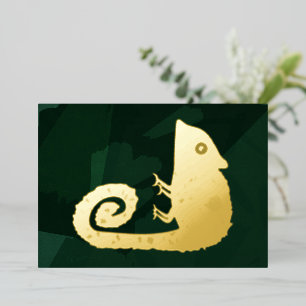 Cute Green Chameleon Illustration Tropical Reptile