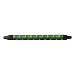Cute Green Chameleon Illustration Tropical Reptile Black Ink Pen