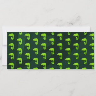 Cute Green Chameleon Illustration Tropical Reptile Invitation