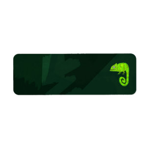 Cute Green Chameleon Illustration Tropical Reptile Return Address Label