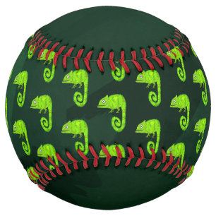 Cute Green Chameleon Illustration Tropical Reptile Softball