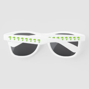 Cute Green Chameleon Illustration Tropical Reptile Sunglasses