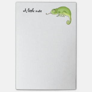cute green chameleon post-it notes
