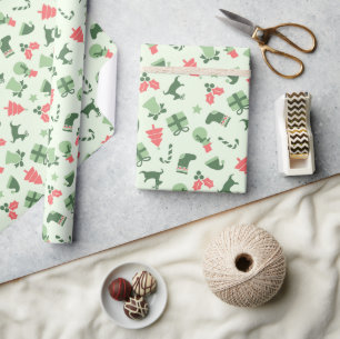 Cute Green Christmas Premium wrapping paper