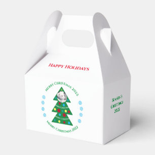 Cute Green Christmas Tree Celebration Dog Holiday Favour Box