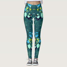 Cute Green Colourful Paint Splatter Pattern