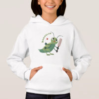 Cute green cricket insect cartoon illustration