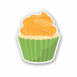 Cute Green Decorated Sprinkles Cupcake