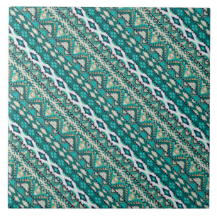 Cute green design aztec patterns design ceramic tile