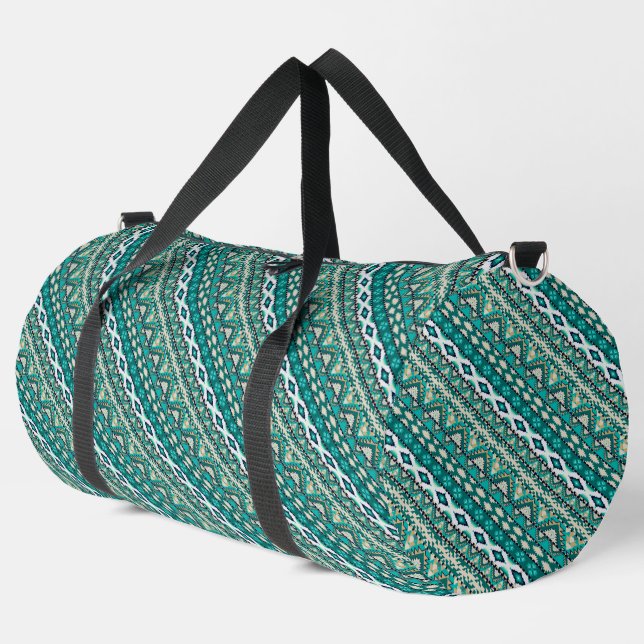 Cute green design aztec patterns design duffle bag (Left Corner)
