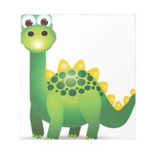 Cute green dinosaur cartoon notepad