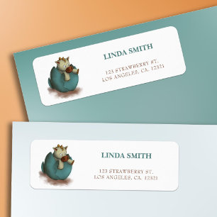 Cute Green Dinosaur Hatching Return Address Label