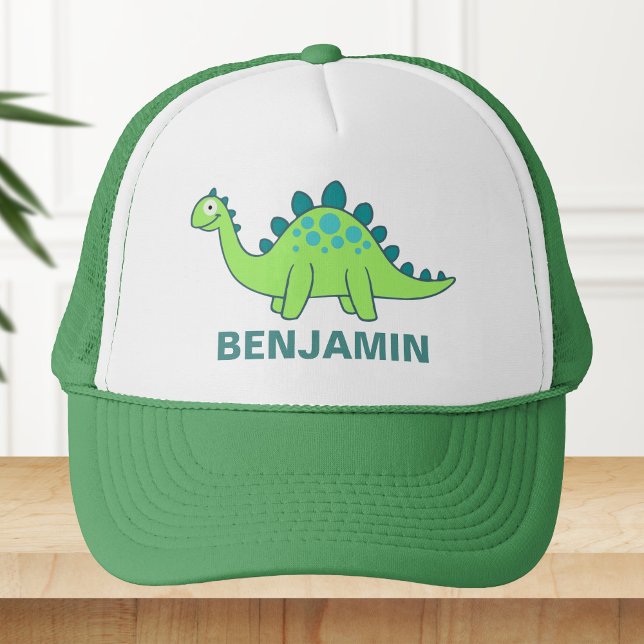 Cute Green Dinosaur Kids Trucker Hat (Creator Uploaded)