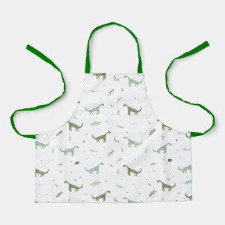 Cute Green Dinosaur Pattern Apron