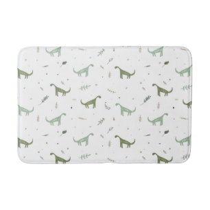 Cute Green Dinosaur Pattern Bath Mat