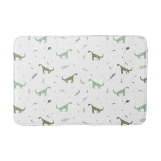 Cute Green Dinosaur Pattern Bath Mat