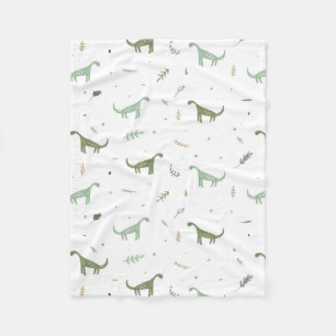 Cute Green Dinosaur Pattern Fleece Blanket