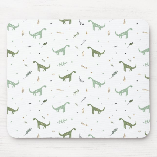 Cute Green Dinosaur Pattern Mouse Pad (Front)