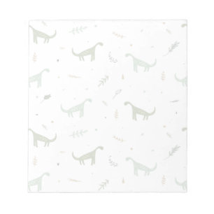 Cute Green Dinosaur Pattern Notepad