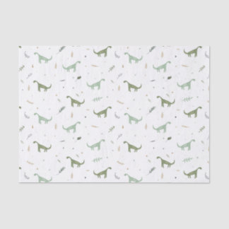 Cute Green Dinosaur Pattern Tissue Paper