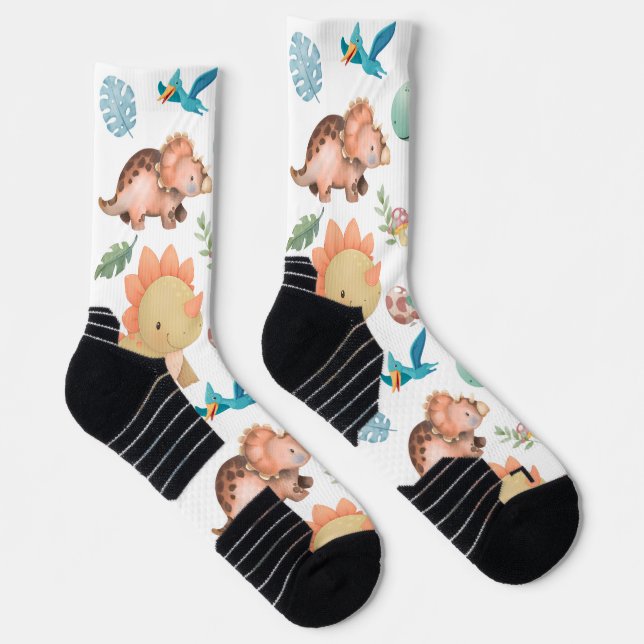 Cute Green Dinosaur Socks (Right)