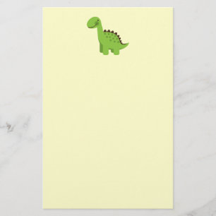 Cute Green Dinosaur Stationery