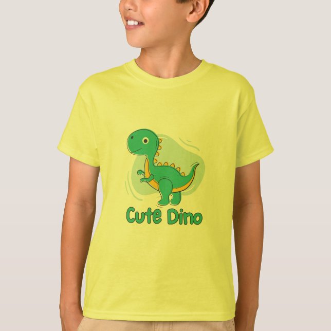 CUTE Green Dinosaur  T-Shirt (Front)