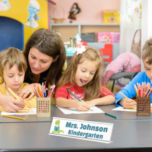 Cute Green Dinosaur Teacher's Desk Name Plate