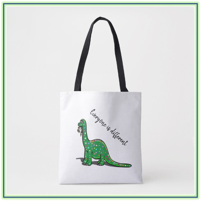 Cute Green Dinosaur Tote Bag (Creator Uploaded)