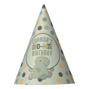 Cute Green Dinosaur Young Child's Birthday Party Party Hat