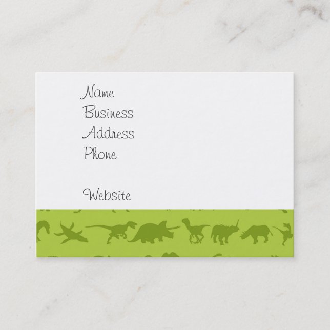 Cute Green Dinosaurs Patterns for Boys Business Card (Front)