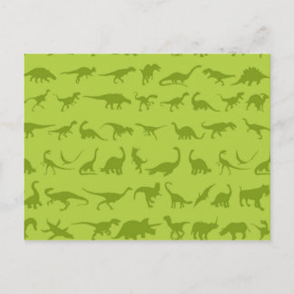Cute Green Dinosaurs Patterns for Boys Postcard