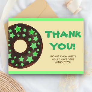 Cute Green Doughnut Thank You Postcard