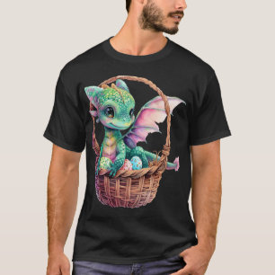 Cute Green Dragon Easter Egg Hunt Eggs Basket Love T-Shirt