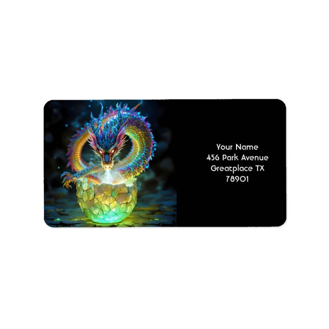 Cute Green Dragon Egg Label (Front)