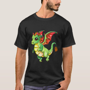 Cute Green Dragon For Girls Boys Kids T-Shirt