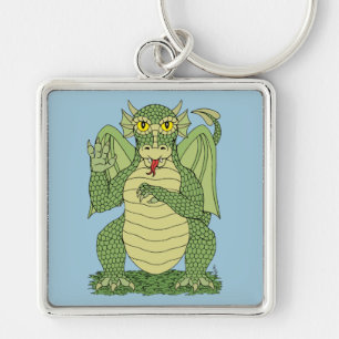Cute Green Dragon Key Ring
