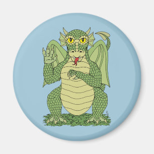 Cute Green Dragon Magnet