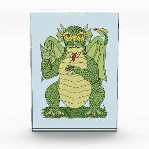 Cute Green Dragon Photo Block