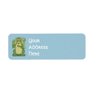 Cute Green Dragon Return Address Label