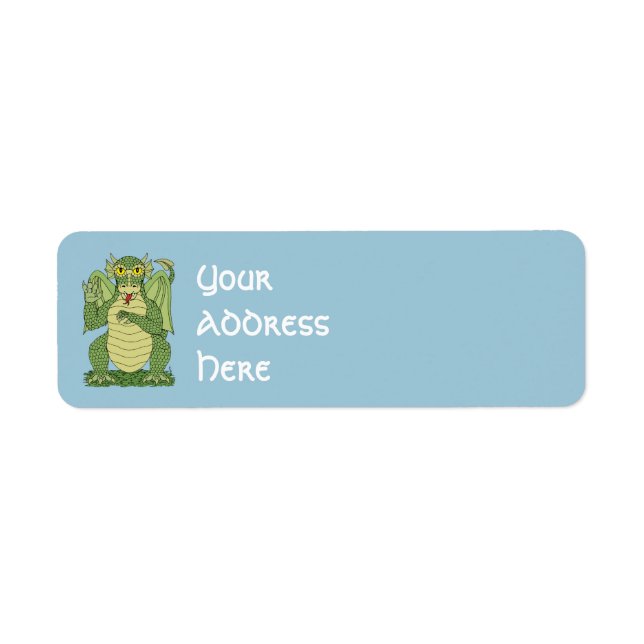 Cute Green Dragon Return Address Label (Front)