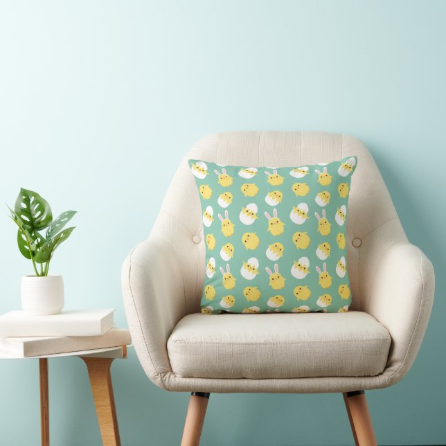 Cute green easter chicken rabbit egg cushion (Chair)