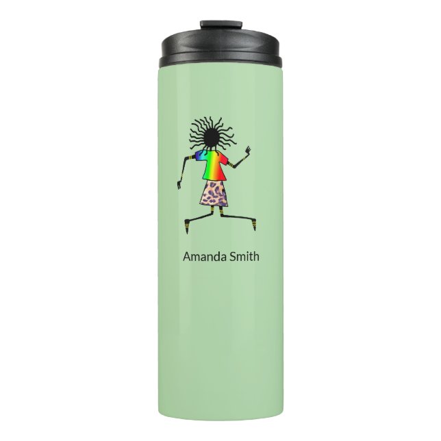 Cute Green, Elegant Dancer Thermal Tumbler (Front)
