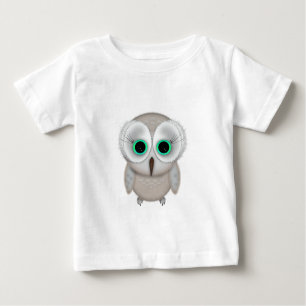 Cute Green Eyed Owl Illustration Baby T-Shirt