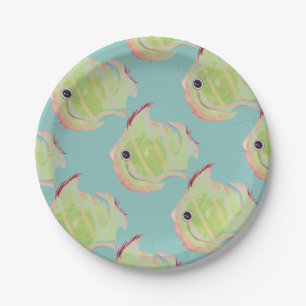 Cute Green Fish Paper Plate