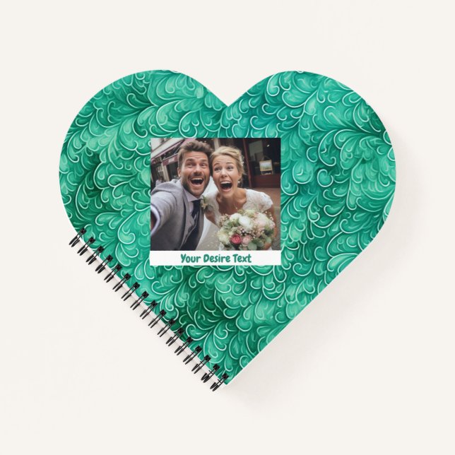 Cute Green Floral Custom Spiral Notebook (Front)